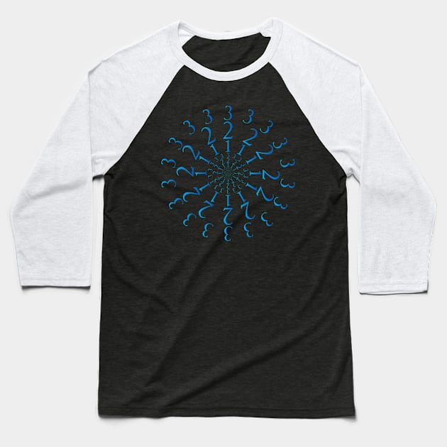 123 Mandala Baseball T-Shirt by melcu